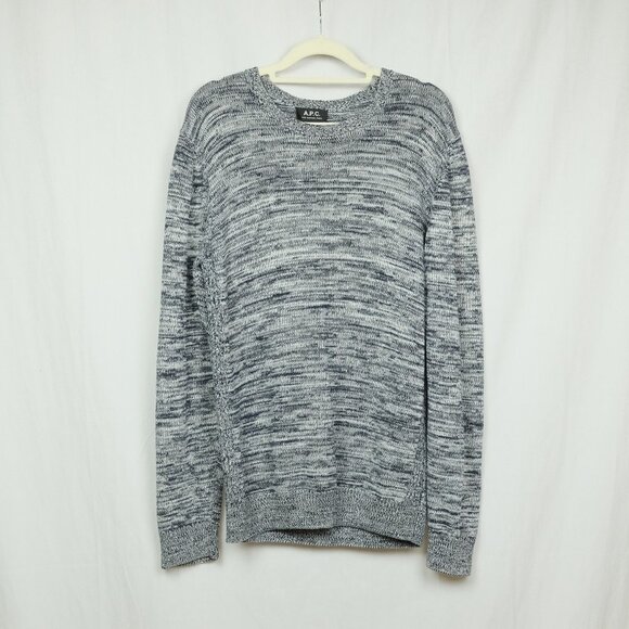 APC Crew Neck Sweater Cotton Knit Gray Men Size M